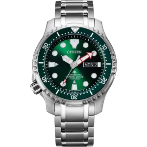 Citizen Automatic Titanium Green Dial Diver Men's Watch NY0100-50X
