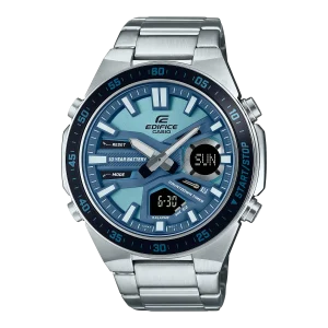 Casio Edifice Analog-Digital Blue Dial Stainless Steel Watch EFVC110D-2B