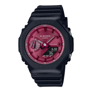 G-Shock Analog-Digital Pink Dial Black Resin Band Watch GMAS2100RB-1A