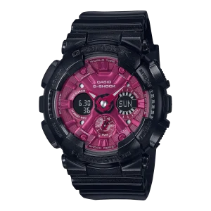G-Shock Analog-Digital Pink Dial Black Resin Band Watch GMAS120RB-1A