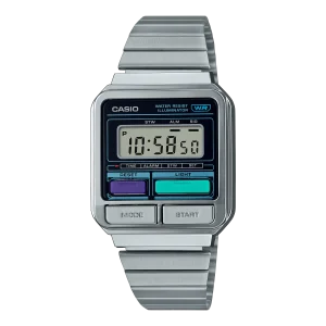 Casio Vintage Digital Silver Stainless Steel Watch A120WE-1A