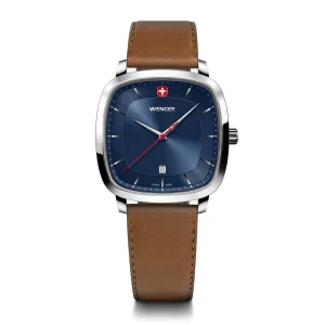 Wenger Vintage Classic 37mm Blue Dial Leather Strap Watch 01.1921.106