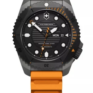 Victorinox Dive Pro Automatic Orange Rubber Black Dial Watch 241996
