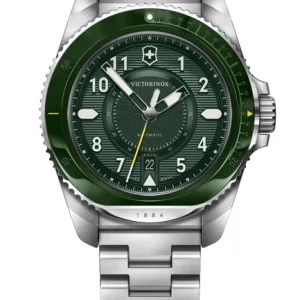 Victorinox Journey 1884 43mm Silver Stainless Steel Green Dial Watch 242015