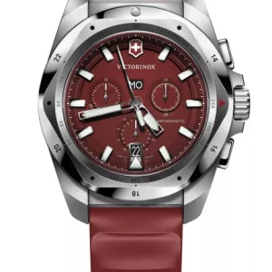 Victorinox Inox 43 Chrono Red Rubber Strap Red Dial Watch 241986