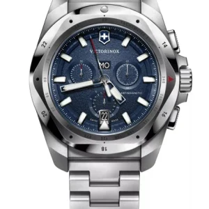 Victorinox Inox 43 Chrono Silver Stainless Steel Blue Dial Watch 241985