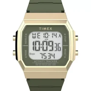 Timex Activity Tracker & Step Tracker 40mm Gold and Green Watch TW5M60800