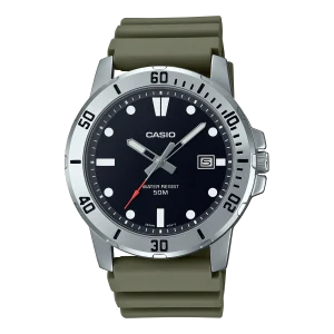 Casio Standard Green Resin Band Watch MTPVD01-3E
