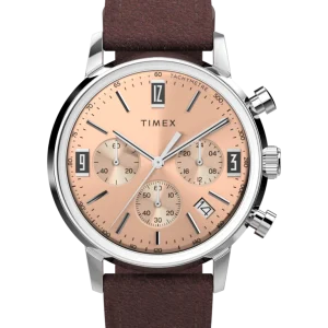 Timex Marlin Chronograph Tachymeter 40mm Leather Strap Watch TW2W51400