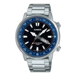 Casio Standard Silver Stainless Steel Black Dial Watch MTD130D-1A2