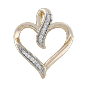 Heart Pendant with 0.06ct Diamond In 9K Yellow Gold