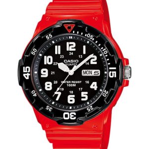Casio Analog Red Resin Band Watch MRW200HC-4B