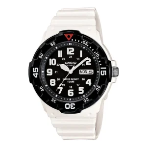 Casio White Resin Band Black Dial Watch MRW200HC-7B