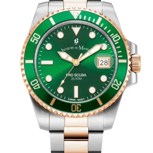 JDM Swiss-Made Pro Scuba 43 Two Tone Green Watch JWG02804
