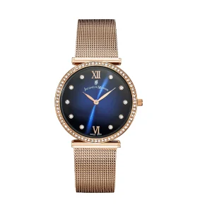 JDM Cocktail 34mm Blue Dial Rose Gold Strap Watch