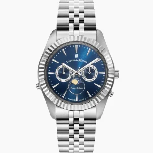 JDM Inspiration Moonphase Day-Date Silver Blue 5 ATM Watch JWG01601