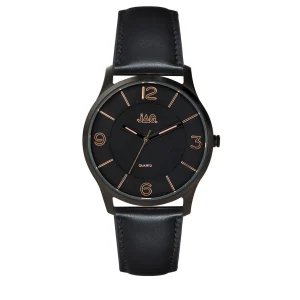Jag Charlie Black Dial Black Strap Mens Watch