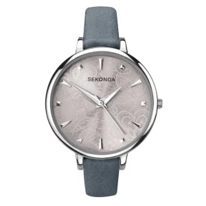 Sekonda Champagne Lace Womens Leather Watch Grey 35mm Trendy Timepiece