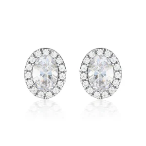 Georgini Oval Halo Stud Silver