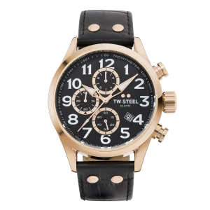 TW Steel Volante 48mm Chronograph Black Leather