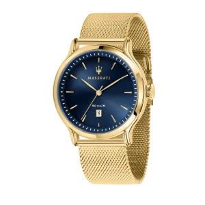 EPOCA 42mm Blue Dial Gold Mesh Watch