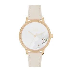 Jag Mia White Floral Leather Womens Watch