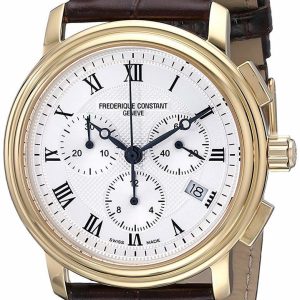 Frederique Constant Persuasion Silver Guilloche Chronograph Mens Watch