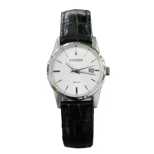 Citizen Black Leather Strap Womens Watch
