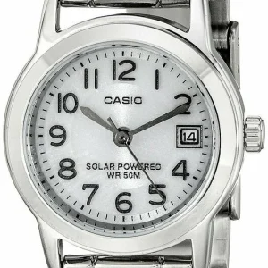 Casio Womens Ltp-S100D-7Bvcf Easy-To-Read Solar Stainless Steel Watch