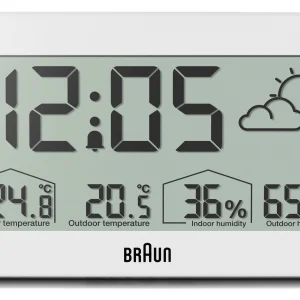 Braun Digital Weather Station Clock White