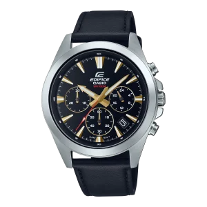 Casio Edifice Chronograph Analog Black Leather Watch EFV630L-1A