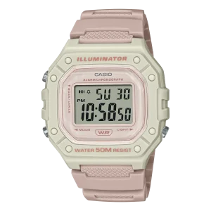 Casio Digital Pale Pink Resin Band Watch W218HC-4A2