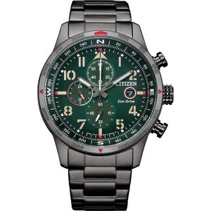 Citizen Chronograph Eco-Drive Green Dial Watch CA0797-84X