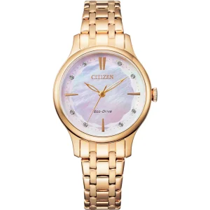 Citizen Mother Of Pearl Gold Dress Women's Watch EM0893-87Y