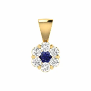 Sapphire Diamond Pendant With 0.40ct Diamonds In 9K Yellow Gold