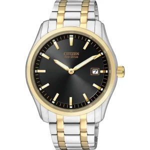Citizen Dress Silver and Gold With Black Dial Dress Watch AU1044-58E