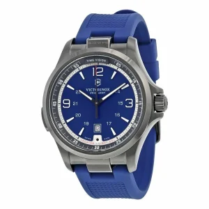 Victorinox Swiss Army Night Vision Blue Dial Blue Rubber Mens Watch