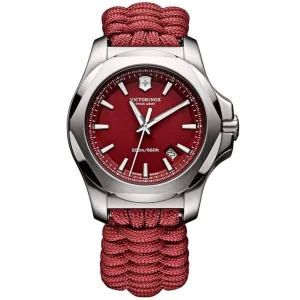 Victorinox Swiss Army I.N.O.X. Paracord 241744.1 Red/Red Survival Paracord Bracelet Analog Quartz Mens Watch