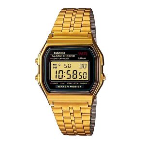 Casio Digital Alarm Chrono Stainless Steel Mens Watch A159WGEA-1D