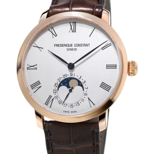 Frederique Slimline Moonphase Automatic Silver Dial Mens Watch