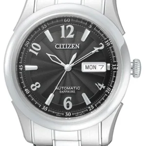 Citizen Automatic Black Dial Day Date Stainless Steel Mens Watch