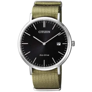 Citizen Eco-Drive Au1080-38E Silver Cloth Japanese Quartz Fashion Mens Watch