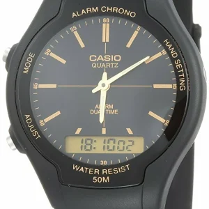 Casio Alarm Chrono Dual Time Quartz Aw-90H-9Evdf Aw90H-9Evdf Mens Watch