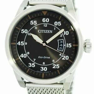 Citizen Aviator Eco-Drive Mesh Band Aw1360-55F Mens Watch