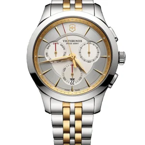 Victorinox Alliance Silver Dial Mens Two-Tone Chronograph Watch