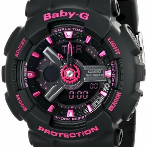 Casio Womens Ba-111-1Acr Baby-G Analog-Digital Display Quartz Black Watch