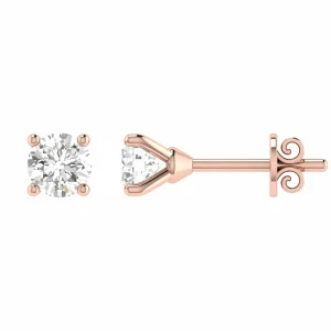 Diamond Stud Earrings With 0.46ct Diamonds In 18K Rose Gold