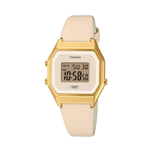 Casio Vintage Pink Leather Band Watch LA680WEGL-4D