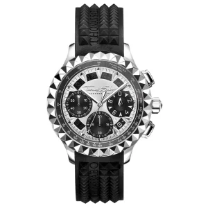 Thomas Sabo Pyramid Steel Dial Black Rubber Mens Watch