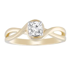 Ring with 0.4ct Diamond In 9K Yellow Gold